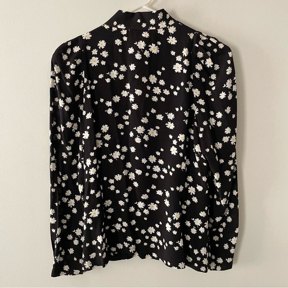 Maje Cosini Daisy Print Tie Neck Blouse Size 2 - Picture 9 of 9